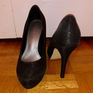 Sparkly black heels